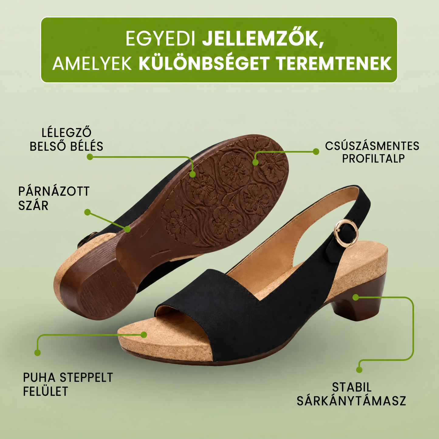 Hoeurva kényelmes szandál csúszásmentes talppal – maximális kényelem · eredeti modell