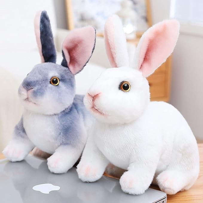 Hoeurva élethű plüss nyuszi 🐰 – aranyos, puha és megnyugtató társ a nyugodt alváshoz, a legjobb ajándék babáknak