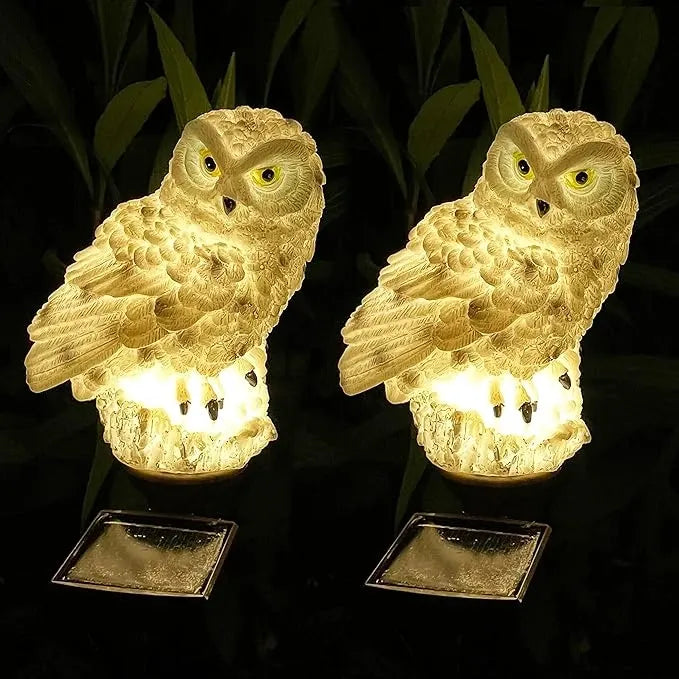 Szolár kerti világítás gyepre 🌿 | IP65 védettségű kültéri szolár járdavilágítás, bagoly alakú 🦉✨
