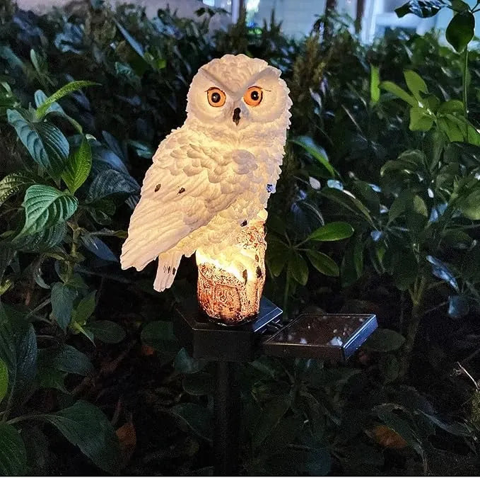 Szolár kerti világítás gyepre 🌿 | IP65 védettségű kültéri szolár járdavilágítás, bagoly alakú 🦉✨