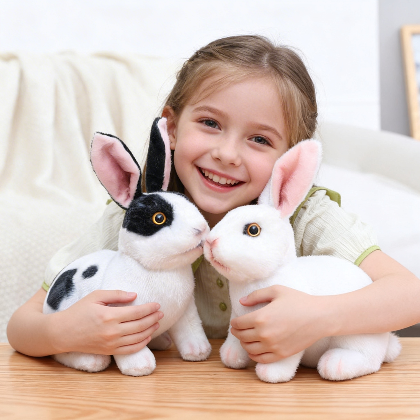 Hoeurva élethű plüss nyuszi 🐰 – aranyos, puha és megnyugtató társ a nyugodt alváshoz, a legjobb ajándék babáknak