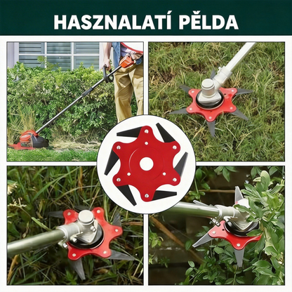 Megerősített és tartós univerzális 6 pengés fűnyíró kés🔥 erős fű- és bozótvágás, éles és hatékony 💪