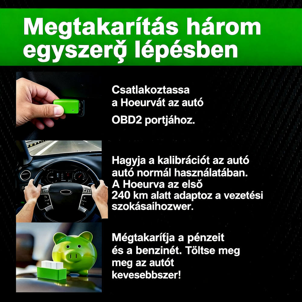 Hoeurva EcoOBD2™ – OBD2 üzemanyag-megtakarító chip | Csökkentse a fogyasztást akár 55%-kal 🚗🔥 | Plug & Play