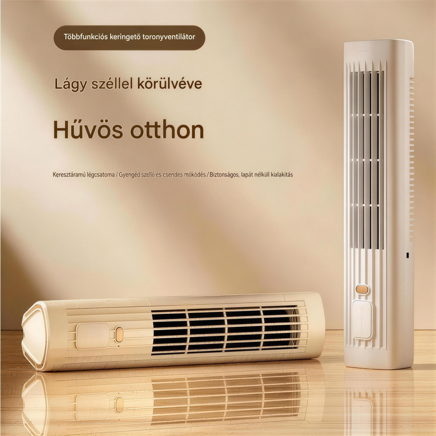 ❄️ 2 az 1-ben USB tölthető asztali & álló toronyventilátor – csendes mini ventilátor irodába, tanuláshoz, kempinghez és kültérre | hordozható, erős légáram, nyári sláger 🔥