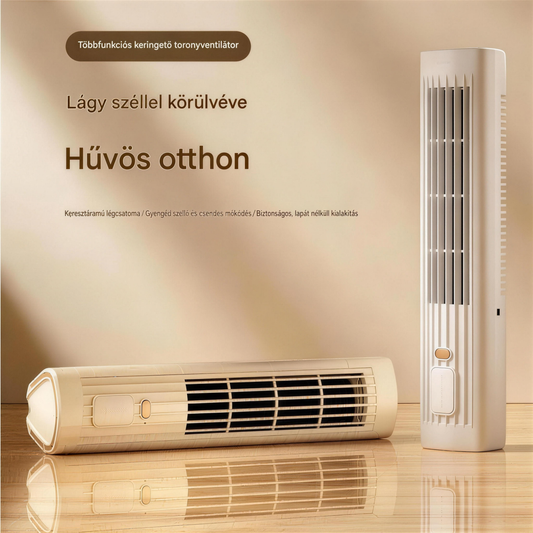 ❄️ 2 az 1-ben USB tölthető asztali & álló toronyventilátor – csendes mini ventilátor irodába, tanuláshoz, kempinghez és kültérre | hordozható, erős légáram, nyári sláger 🔥