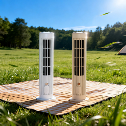 ❄️ 2 az 1-ben USB tölthető asztali & álló toronyventilátor – csendes mini ventilátor irodába, tanuláshoz, kempinghez és kültérre | hordozható, erős légáram, nyári sláger 🔥