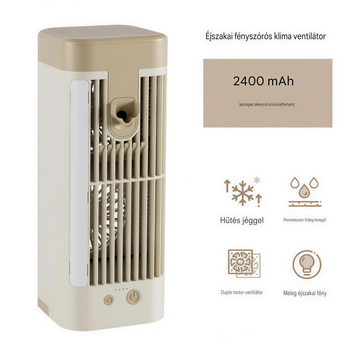 ❄️ USB Asztali Párologtatós Léghűtő LED Éjszakai Fénnyel – Jéggel Tölthető, Permetező Hűtőventilátor a Gyors Nyári Felfrissülésért